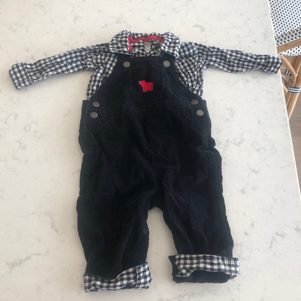 Boys longall & matching long sleeve shirt size 12M